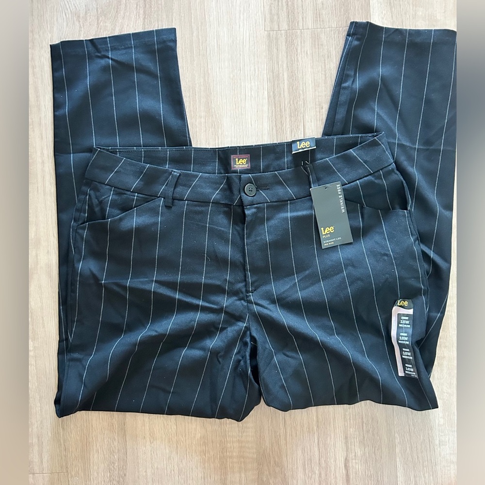 Black with Charcoal Pinstripe Trousers